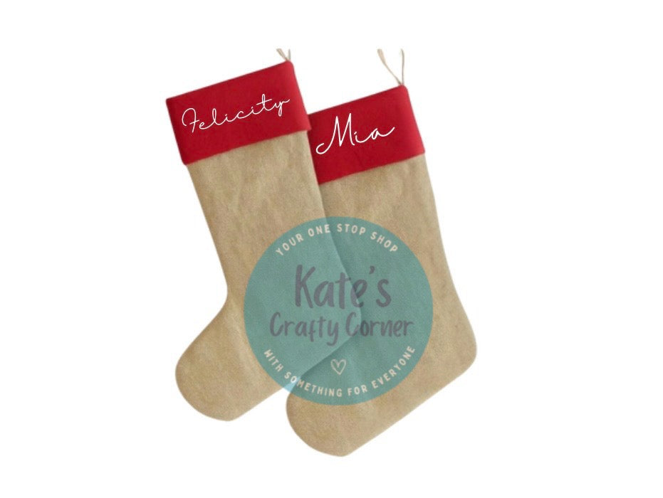 Personalised Burlap Christmas Stocking