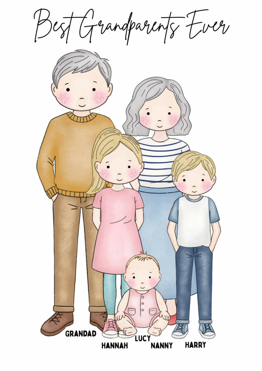 Doodle Family Builder A4 Print image 0