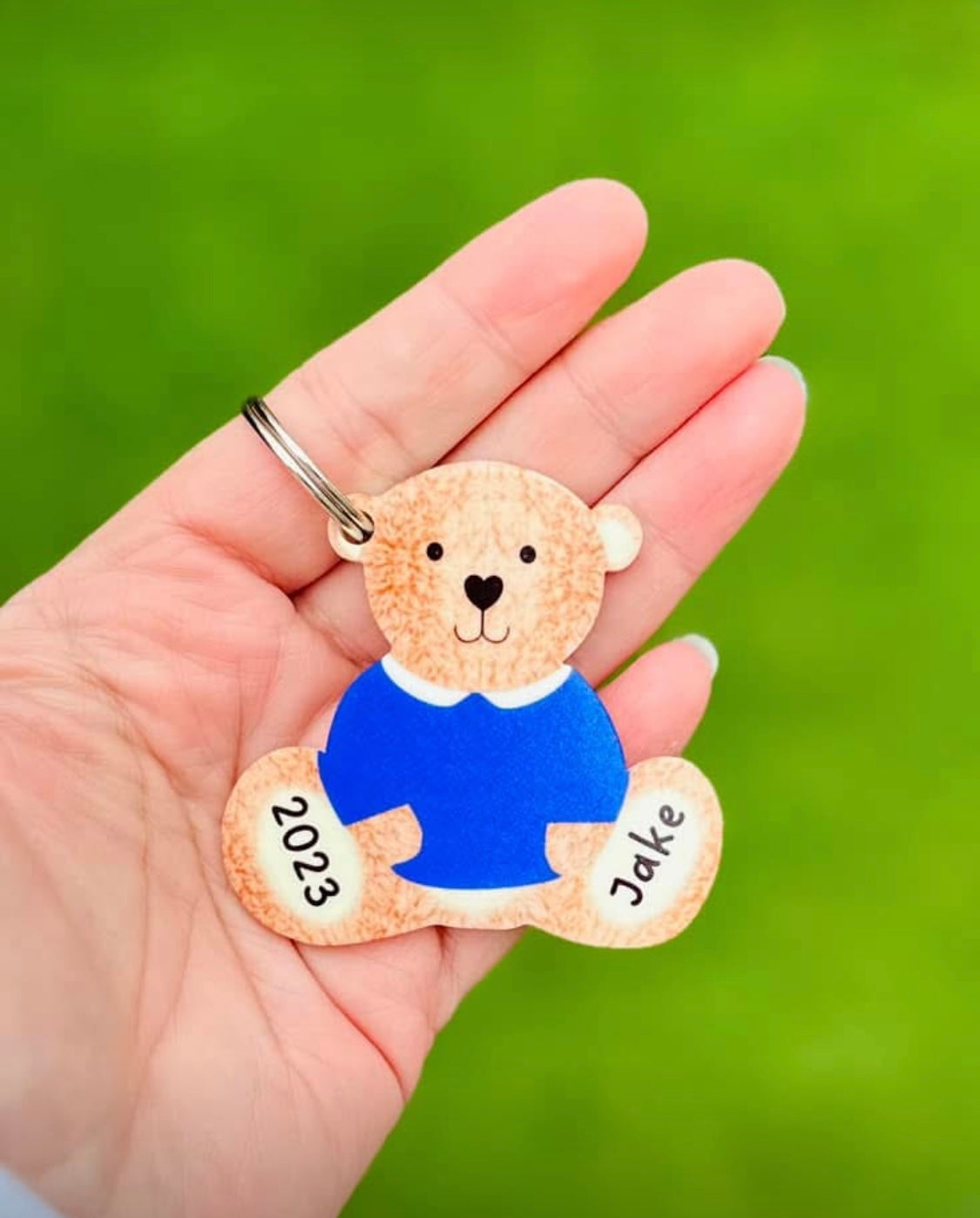 Personalised School Jumper Bear Keyrings image 0