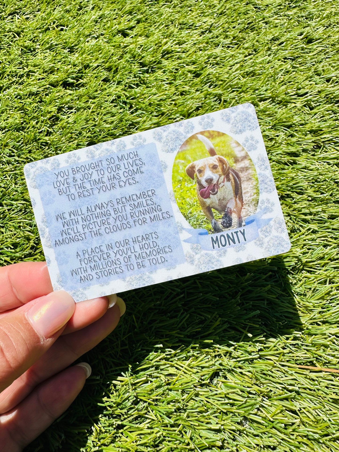Personalised Pet Memorial Wallet Cards image 3