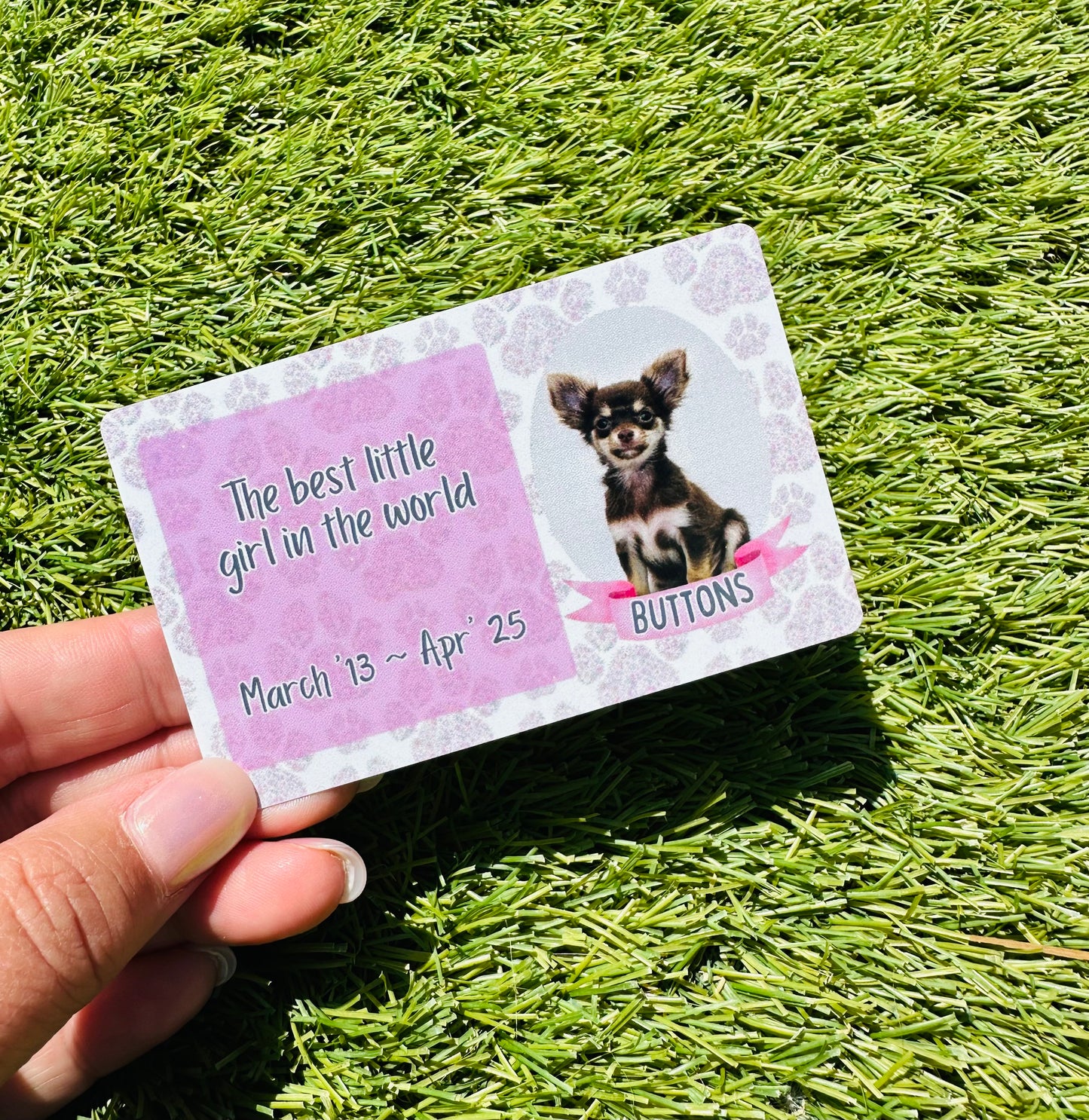 Personalised Pet Memorial Wallet Cards image 1