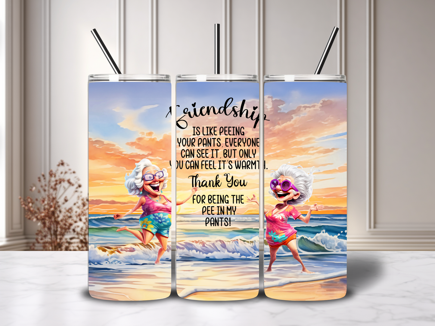 20oz 'Senior Moment' Tumblers with metal straw image 0