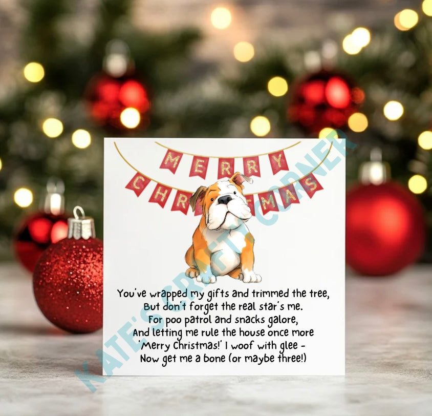 Mix and Match Dog Poem Christmas Card