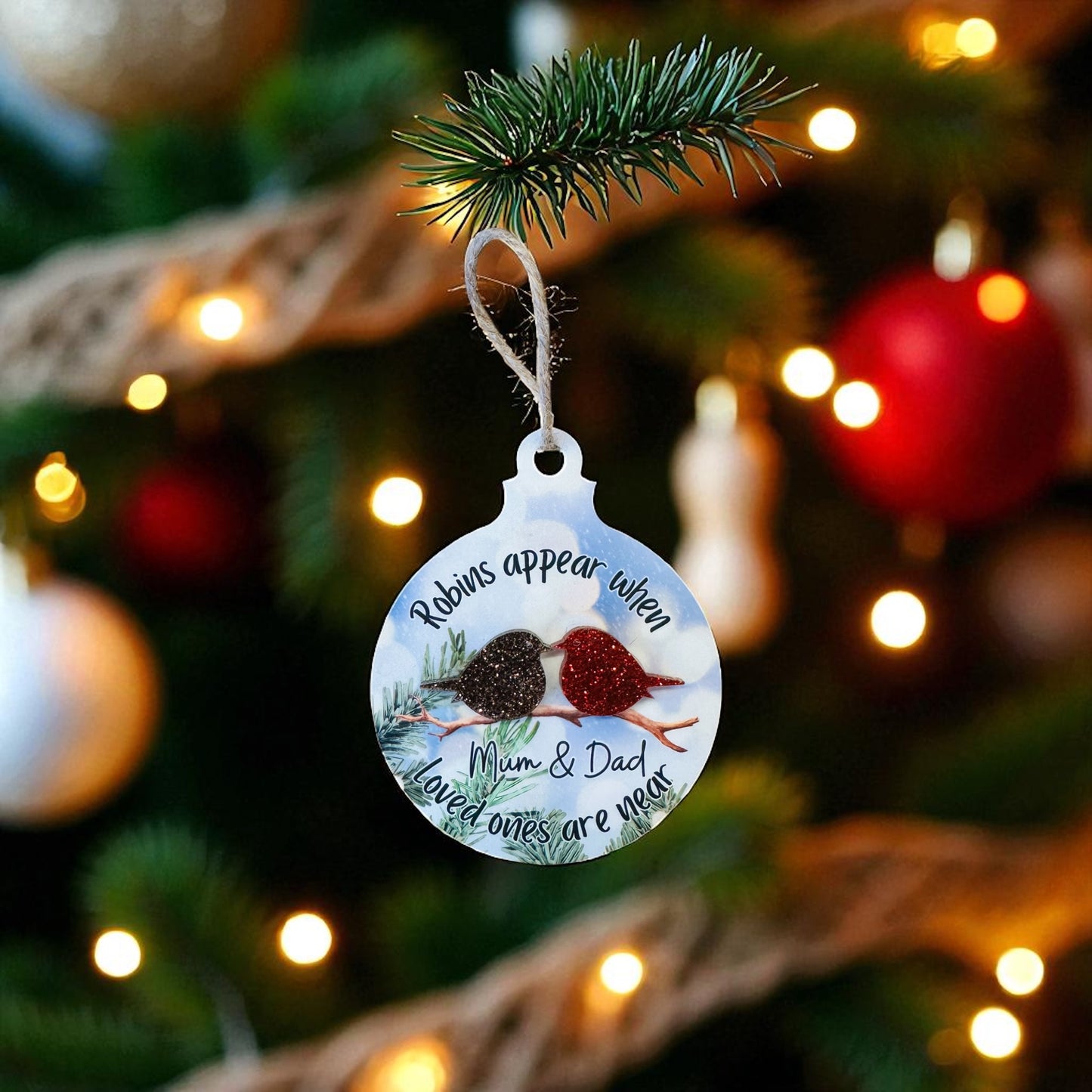 Robins Appear Personalised acrylic Decoration