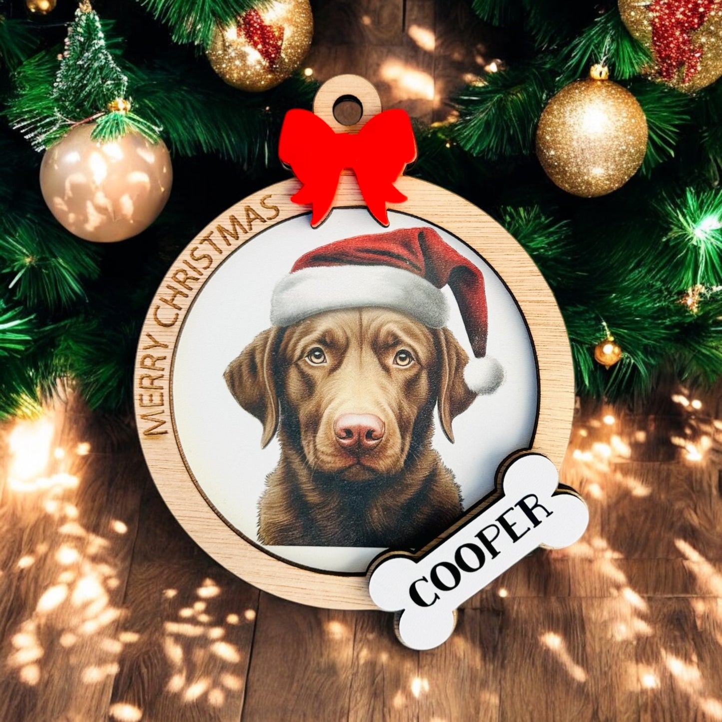 Wooden Dog Baubles image 1