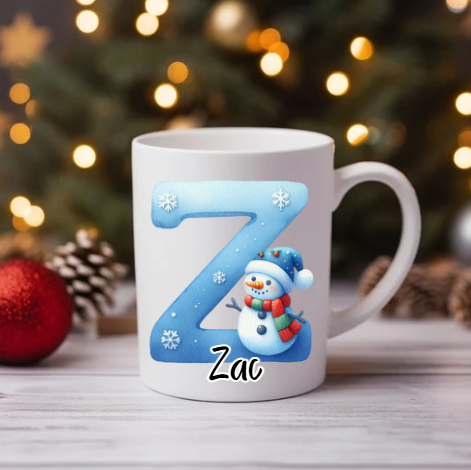 Personalised Snowman Christmas Mugs image 2