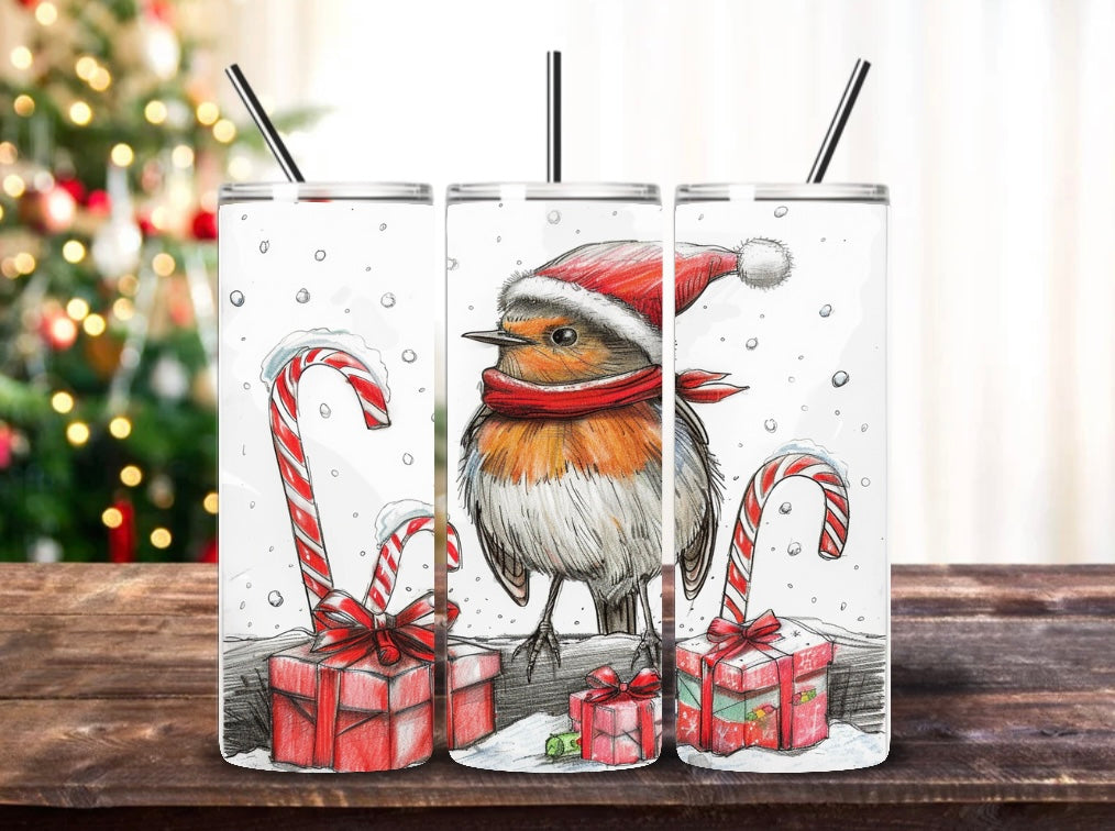 20oz Christmas Tumblers with metal straw image 6
