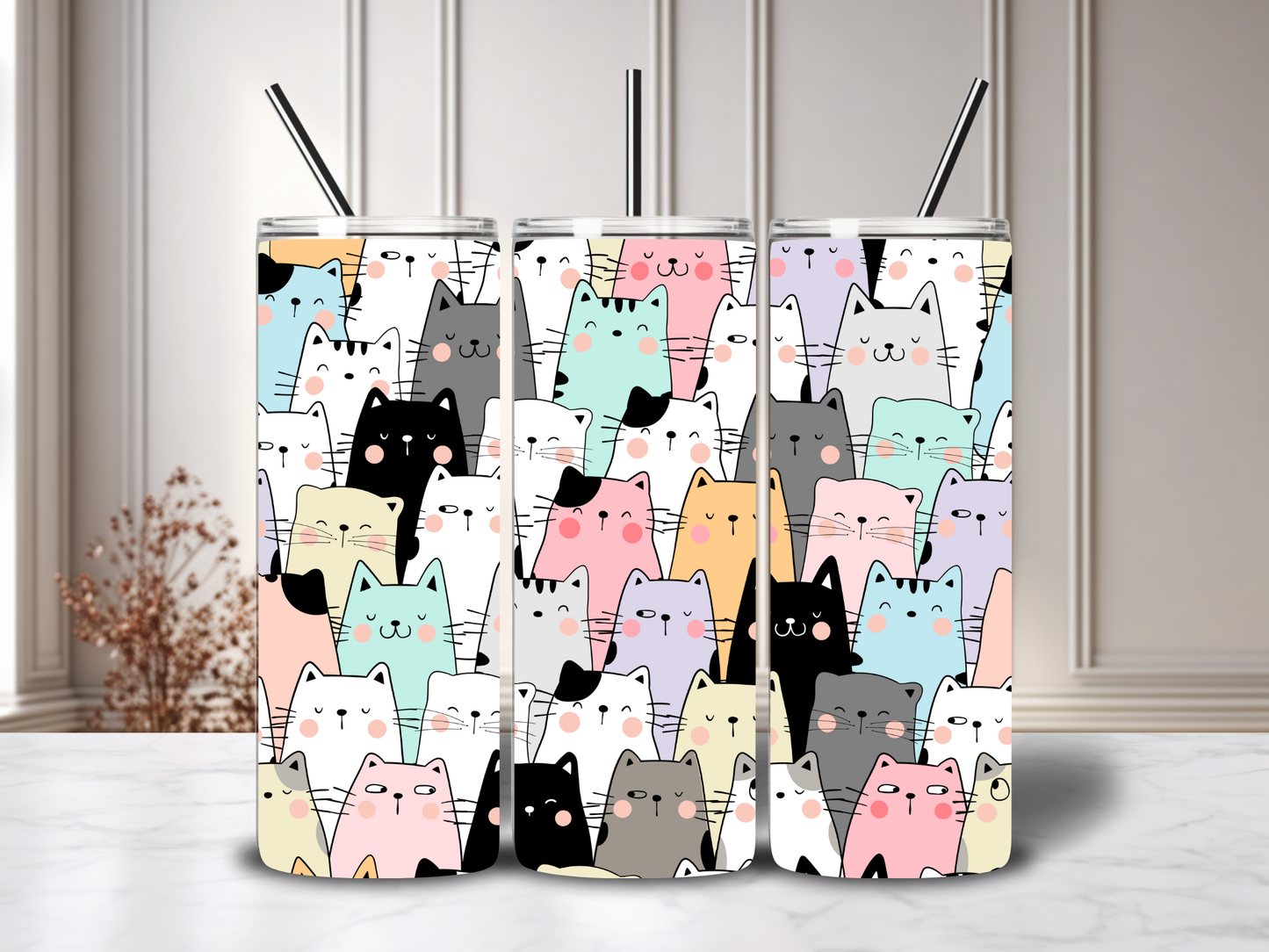 20oz  Animal Tumblers with metal straw image 5