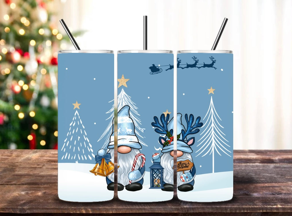 20oz Christmas Tumblers with metal straw image 5