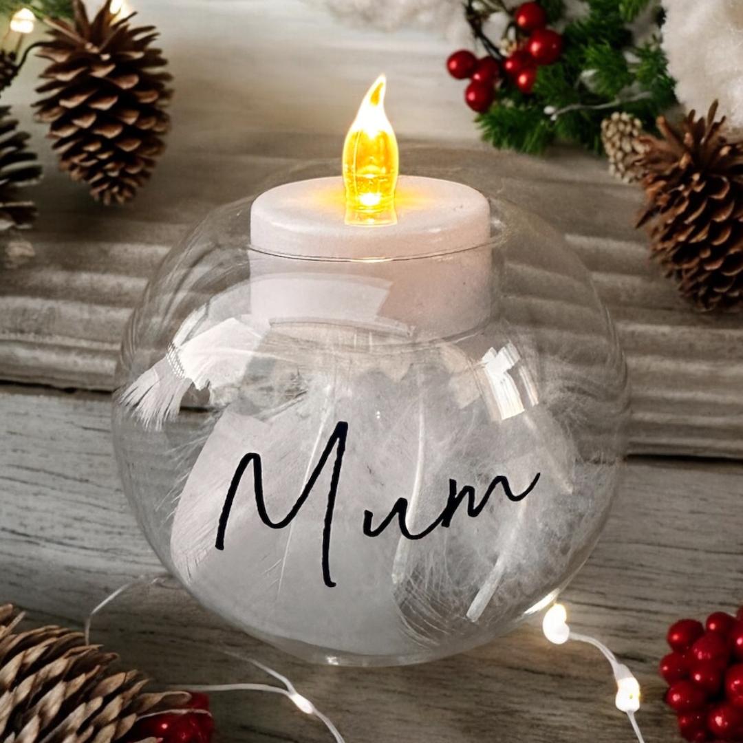 Glass Feather Tealight Holder image 3