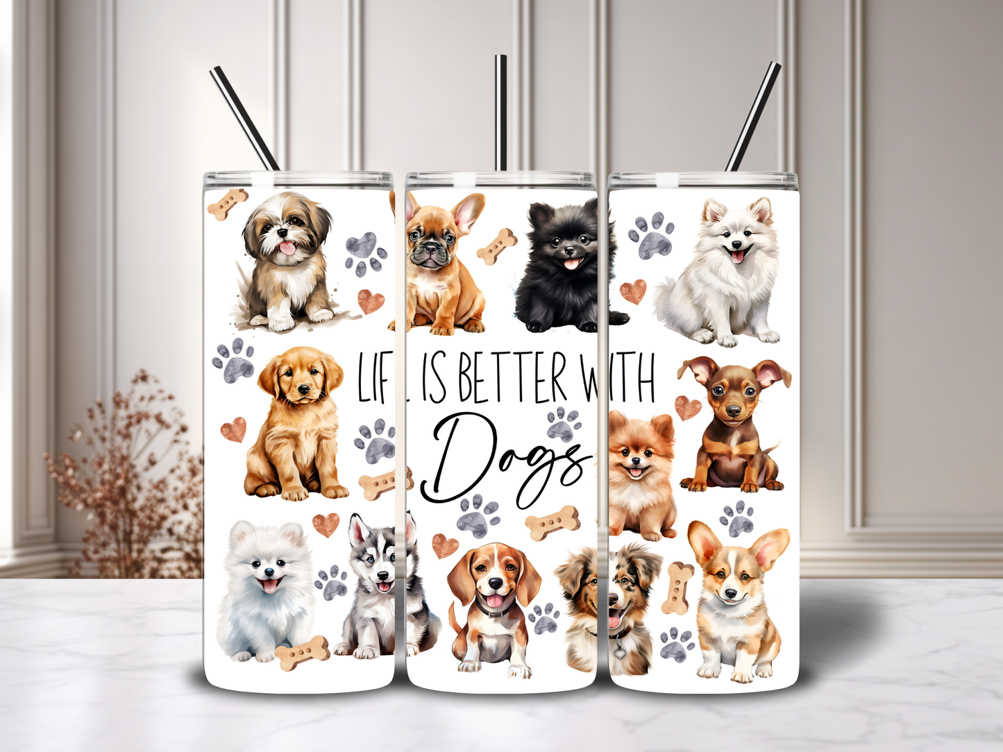 20oz  Animal Tumblers with metal straw image 8