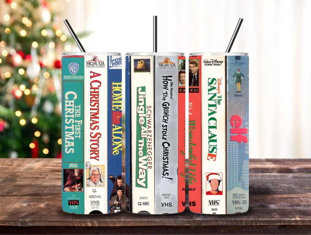 20oz Christmas Tumblers with metal straw image 3