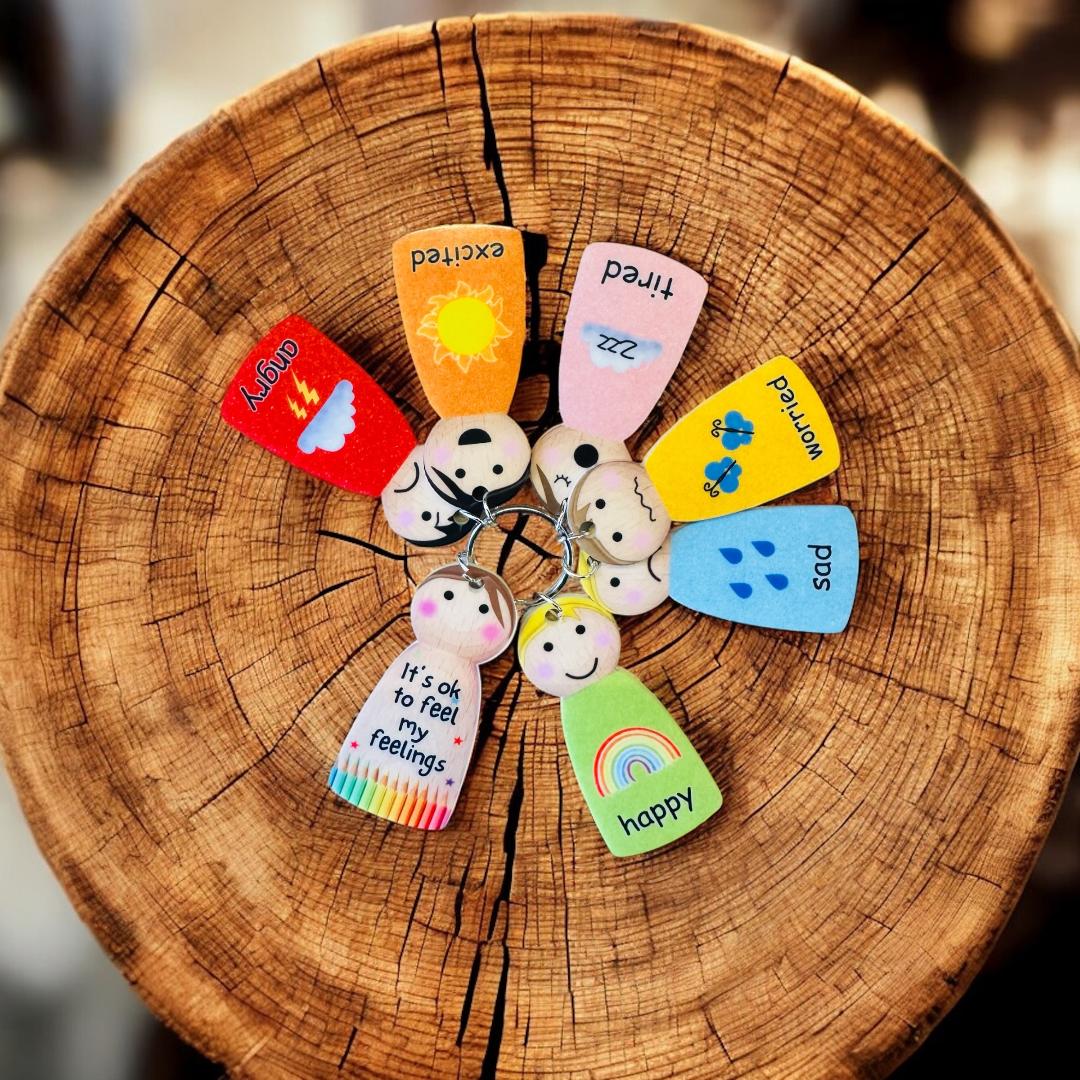 Feelings Peg Doll Keyring image 1