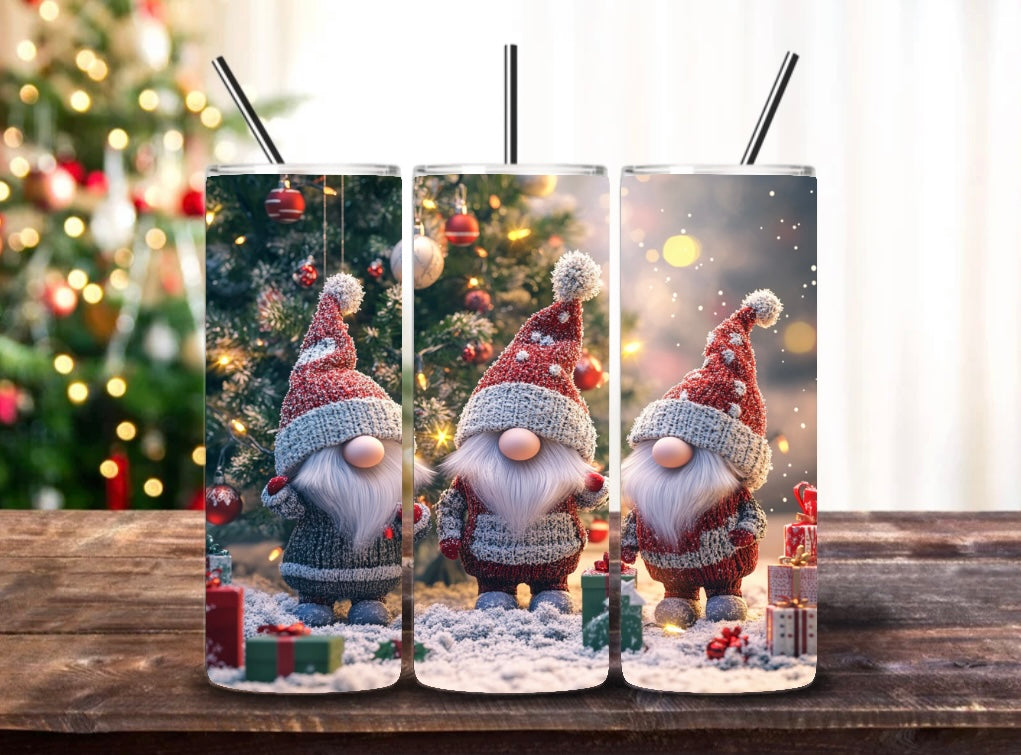 20oz Christmas Tumblers with metal straw image 2