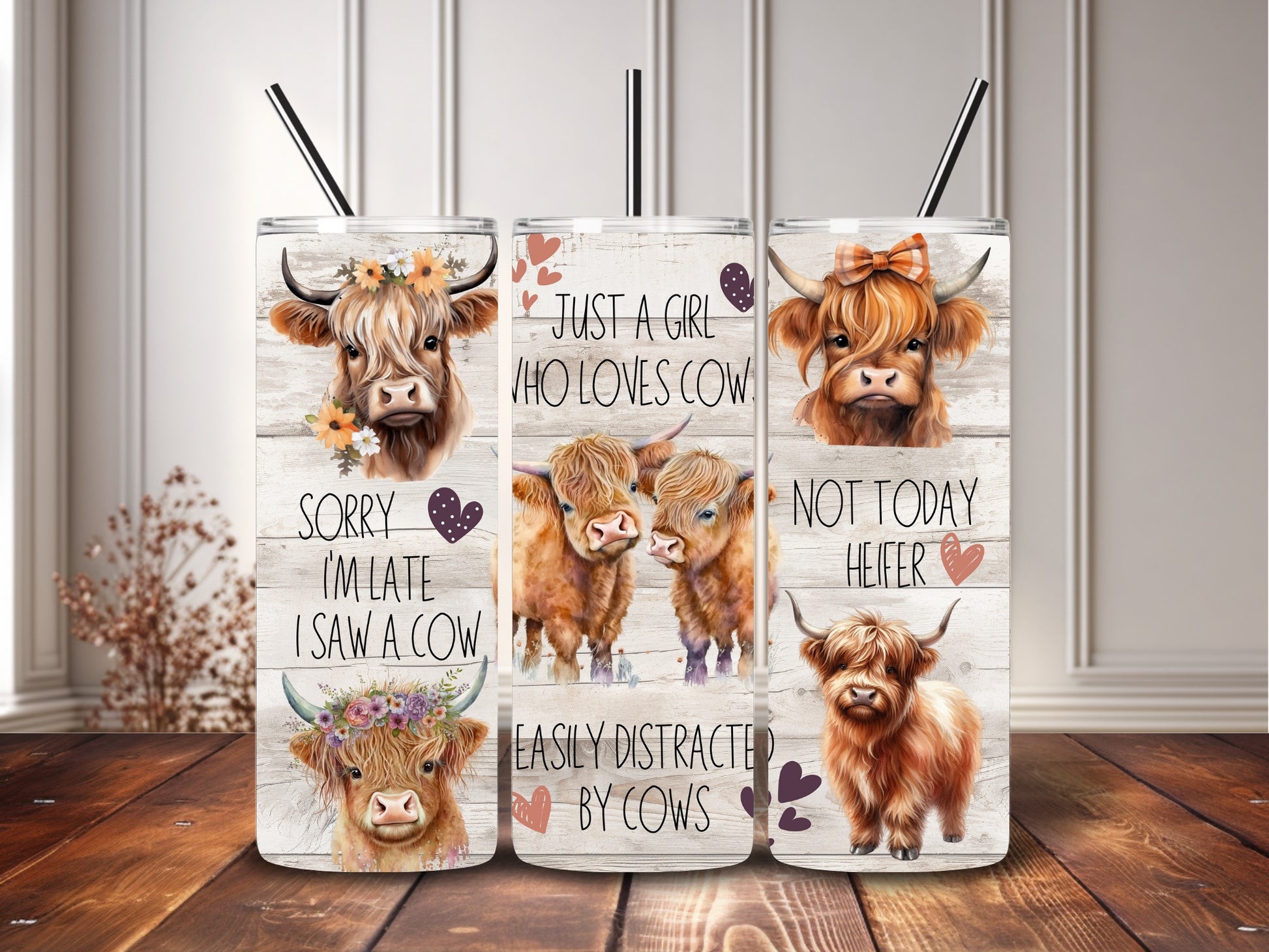 20oz  Animal Tumblers with metal straw image 4