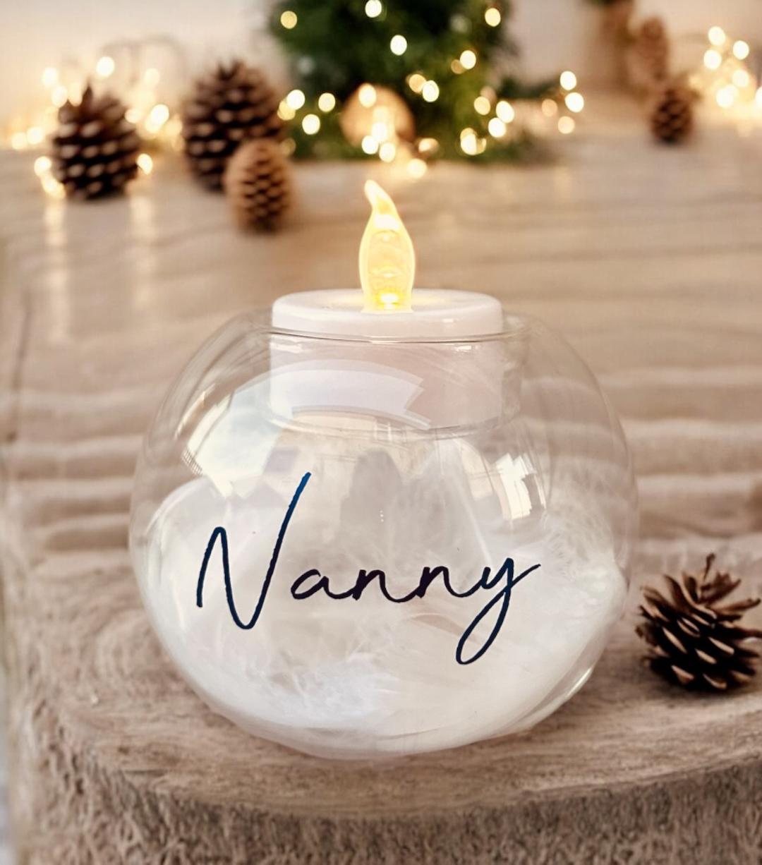 Glass Feather Tealight Holder image 0