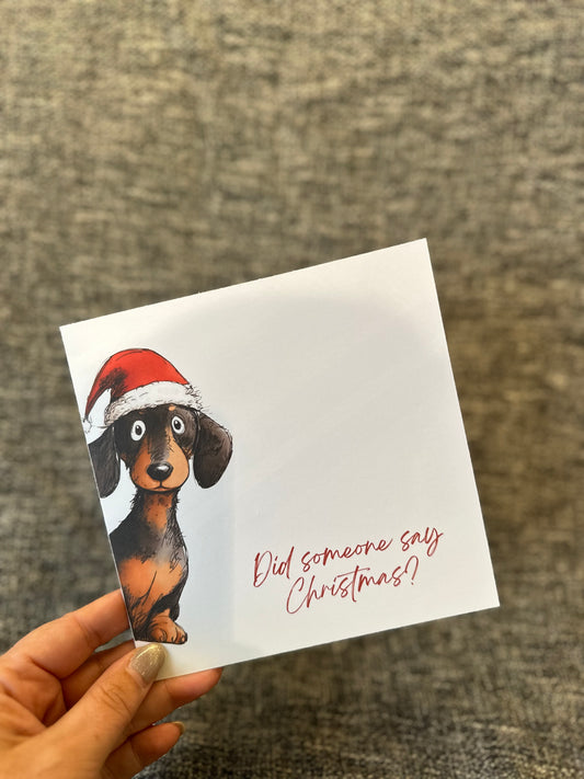 Peeping Dogs Christmas Card