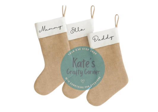 Personalised Burlap Christmas Stocking