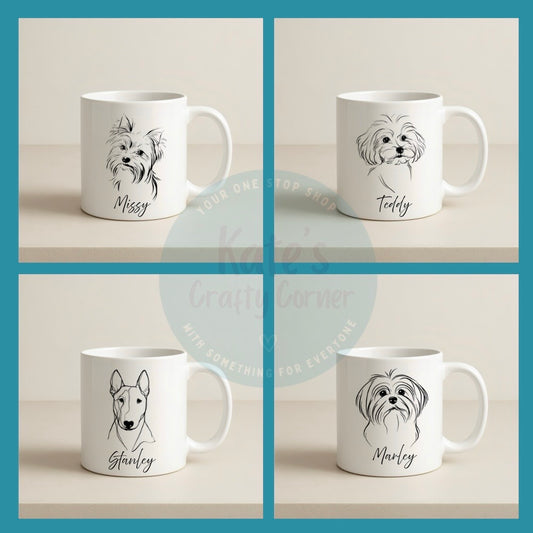 Line Art Dogs Mugs