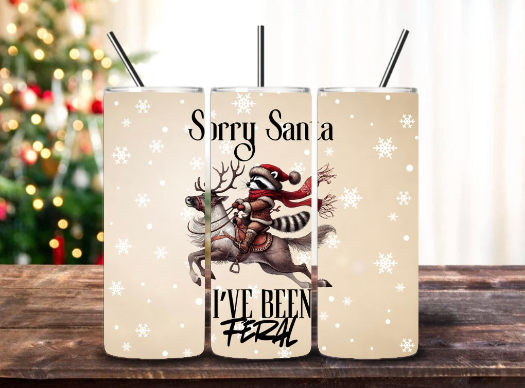 20oz Christmas Tumblers with metal straw image 8