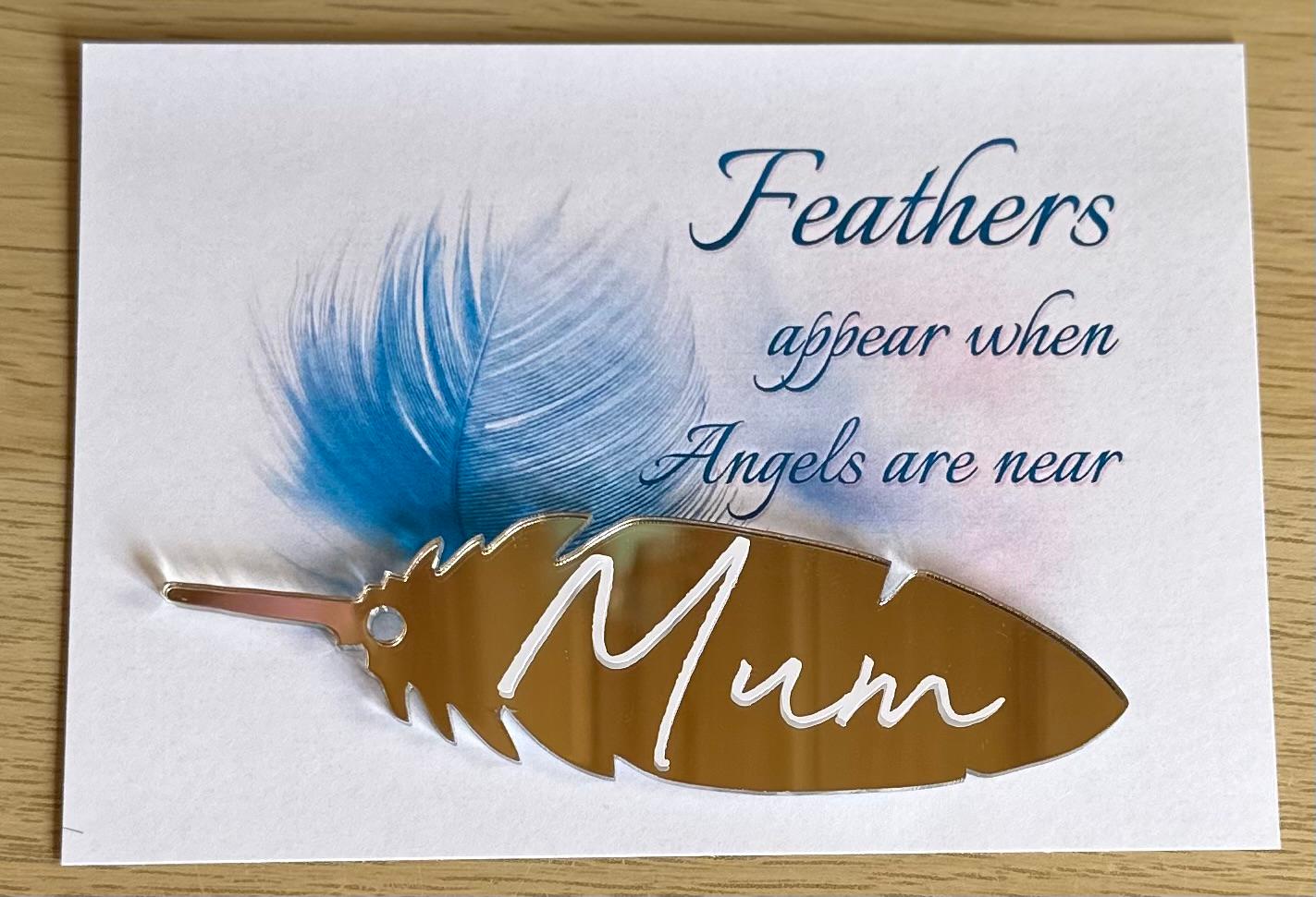 Acrylic Mirrored Personalised Feather image 1