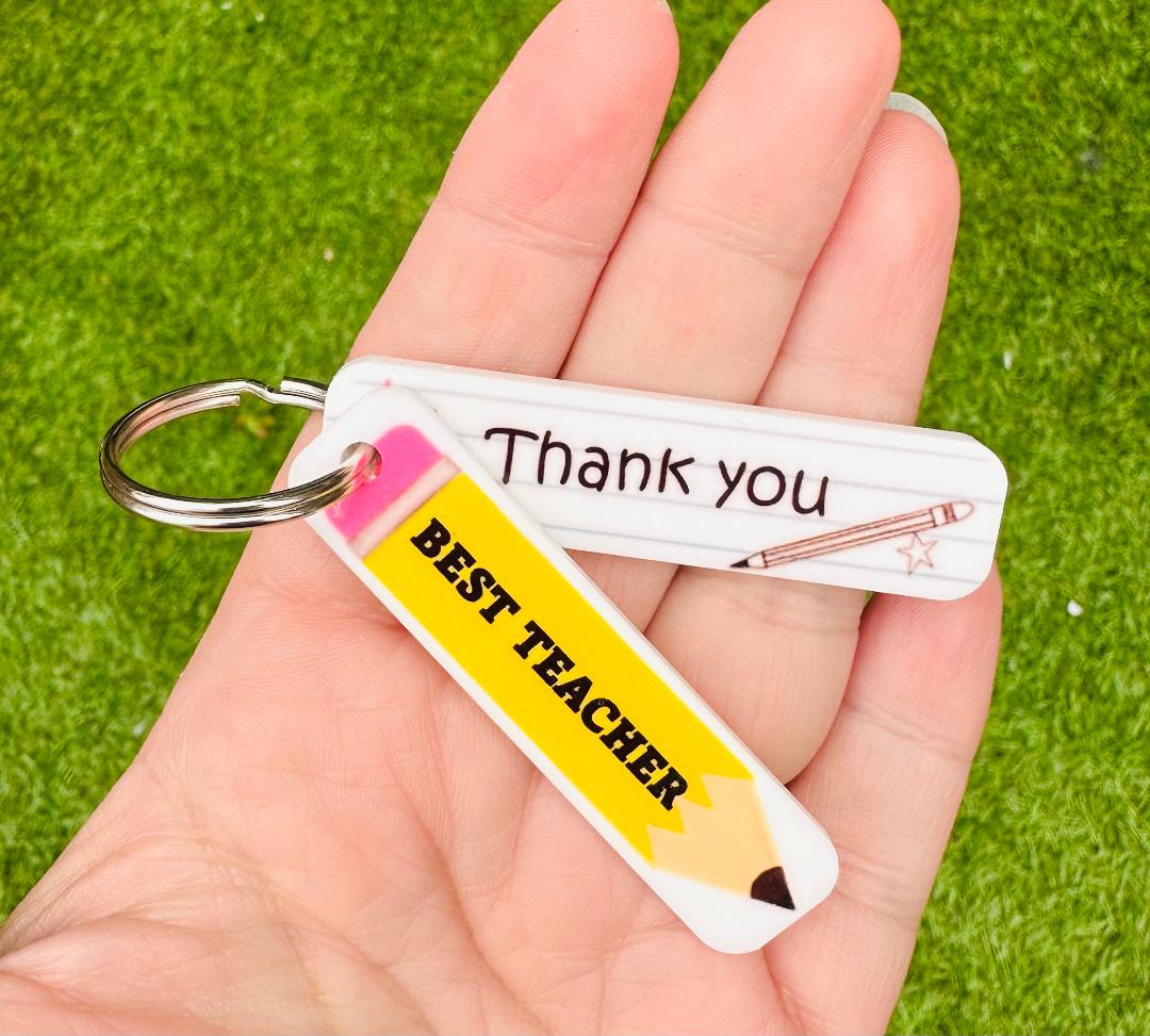 Personalised Teacher Pencil Fob Keyring image 5
