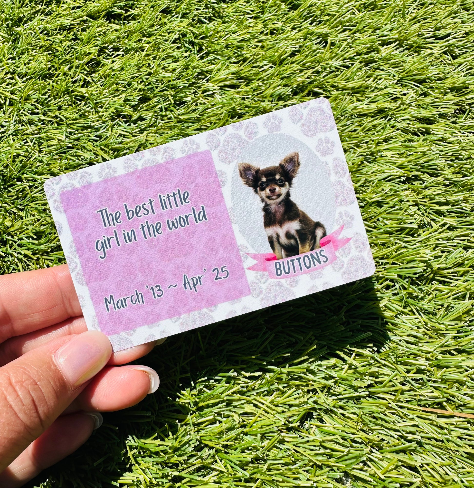 Personalised Pet Memorial Wallet Cards image 1