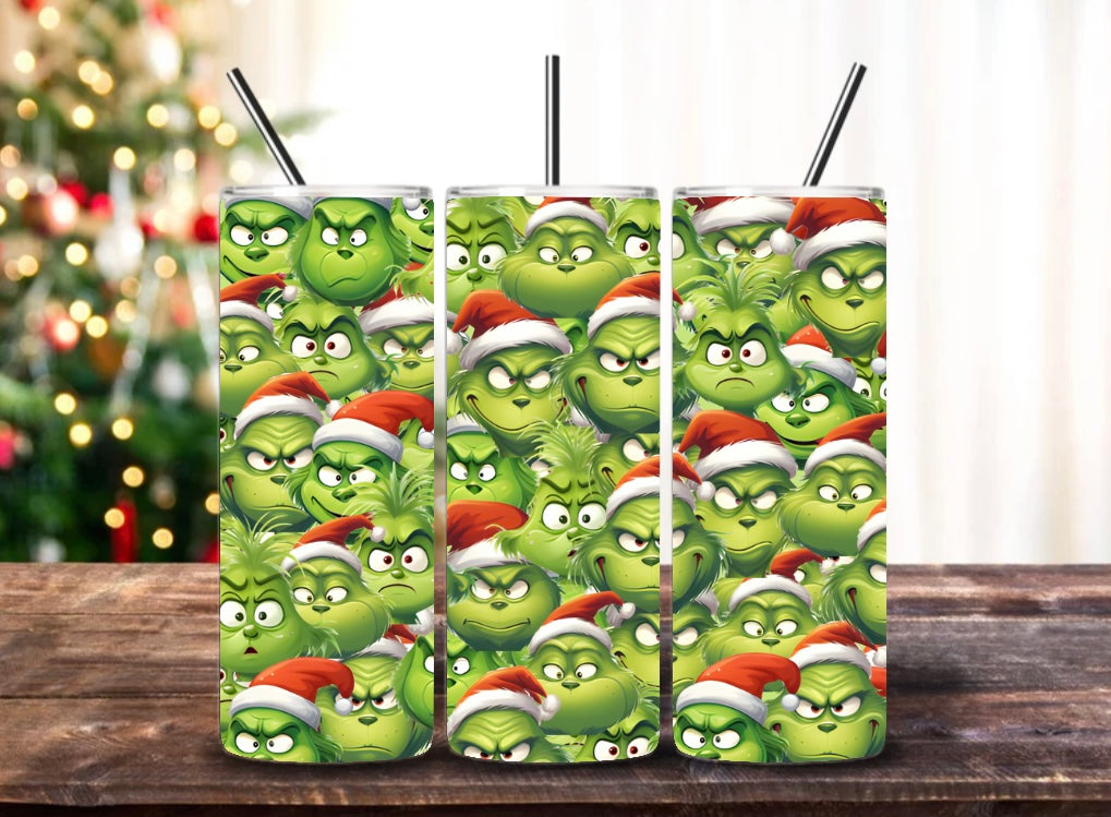 20oz Christmas Tumblers with metal straw image 4