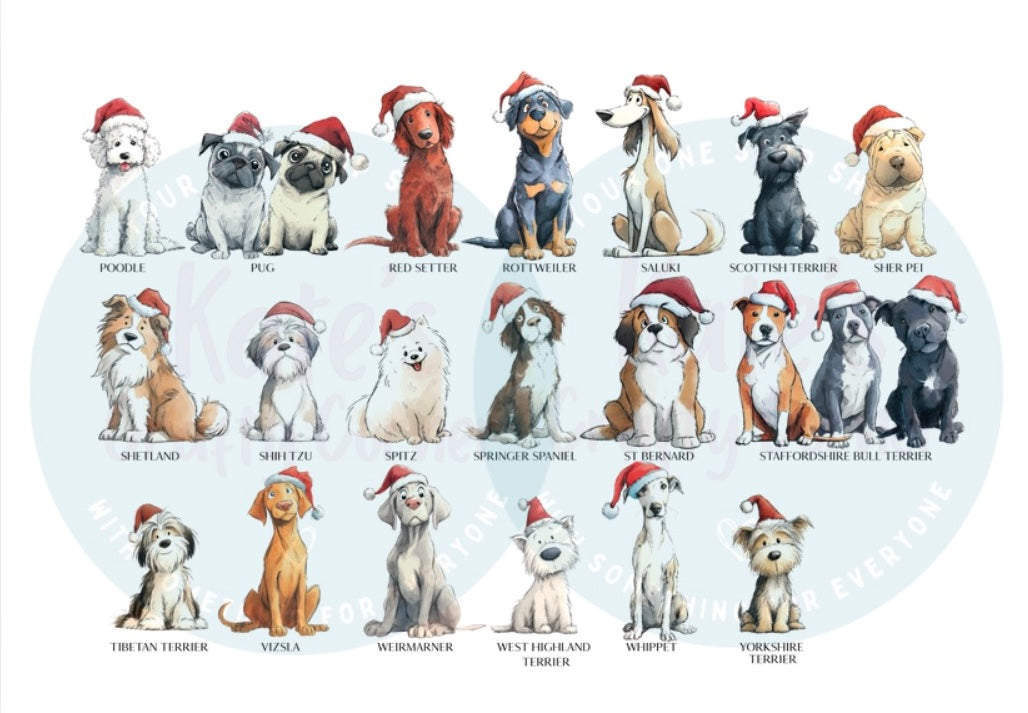 Peeping Dogs Christmas Card