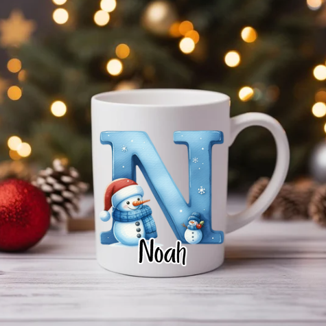 Personalised Snowman Christmas Mugs image 1