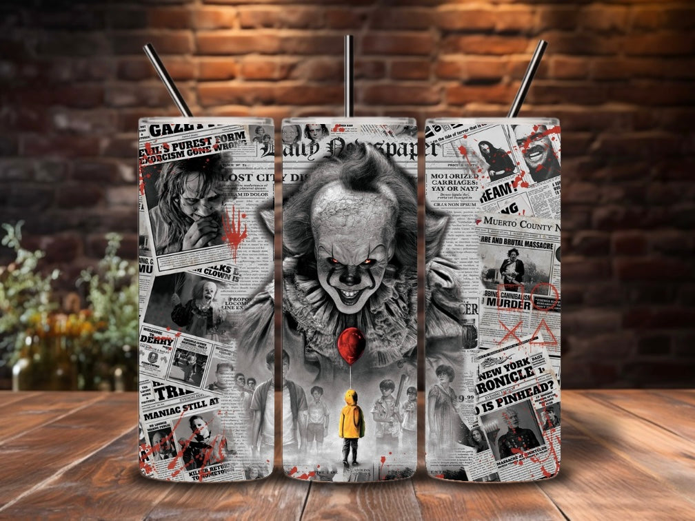 20oz Halloween Tumblers with metal straw image 1