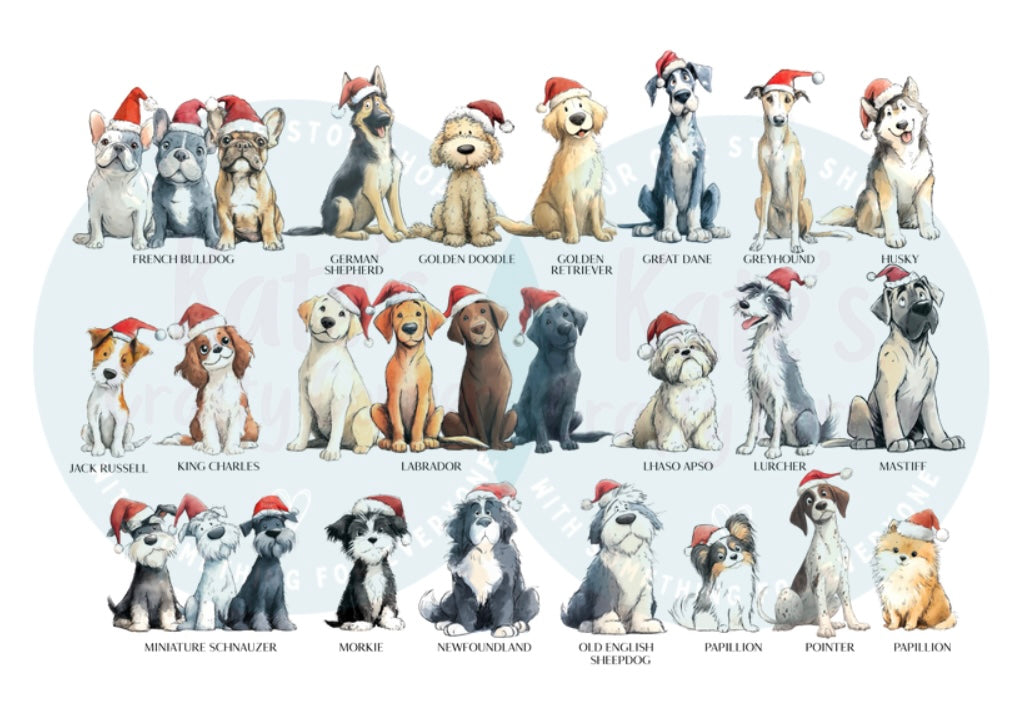 Peeping Dogs Christmas Card