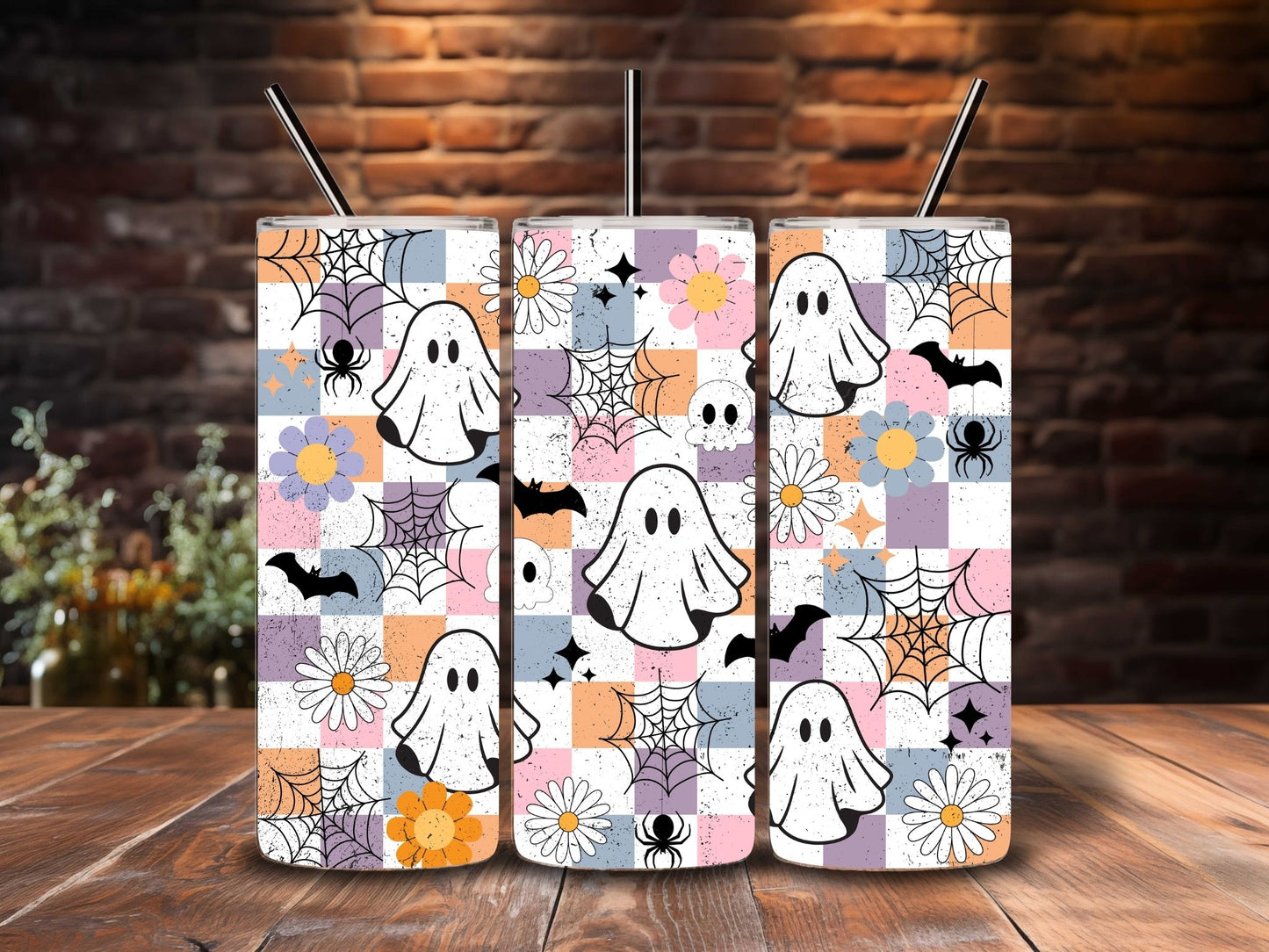 20oz Tumblers with metal Straw - Halloween & Autumn