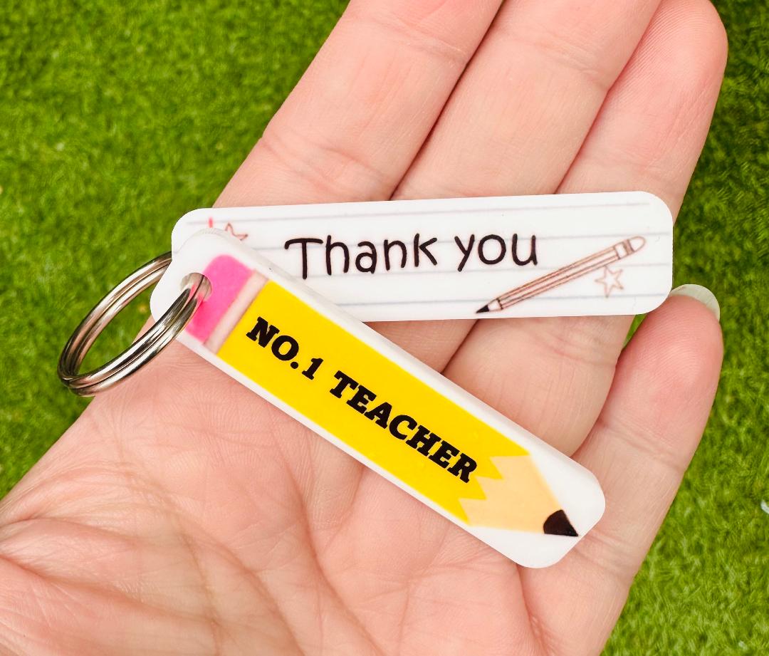 Personalised Teacher Pencil Fob Keyring image 4