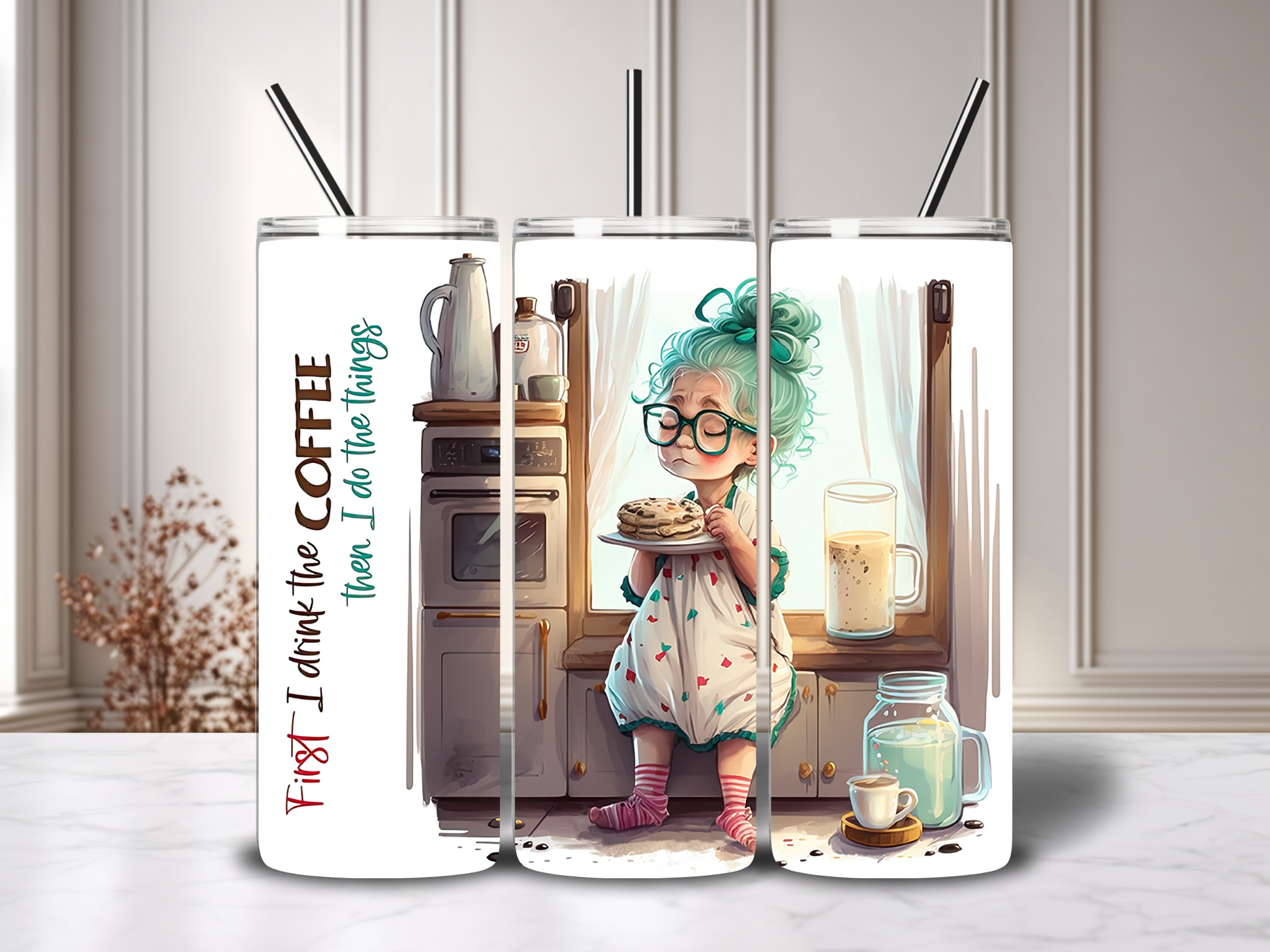 20oz 'Senior Moment' Tumblers with metal straw image 2