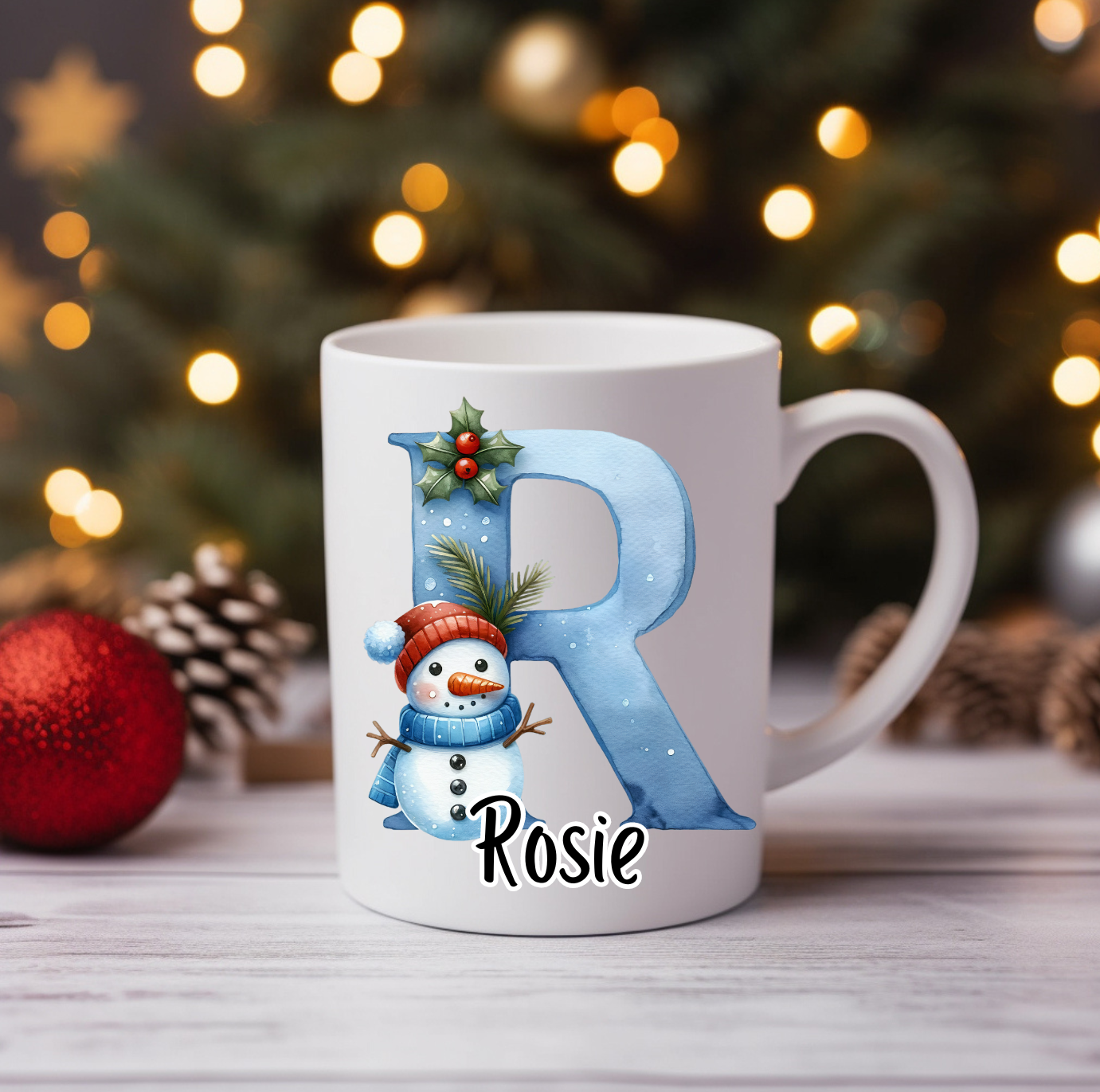 Personalised Snowman Christmas Mugs image 0