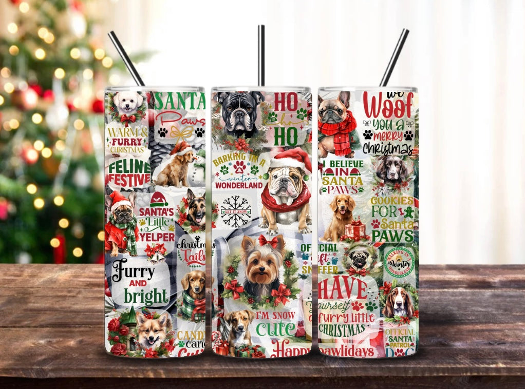 20oz Christmas Tumblers with metal straw image 7