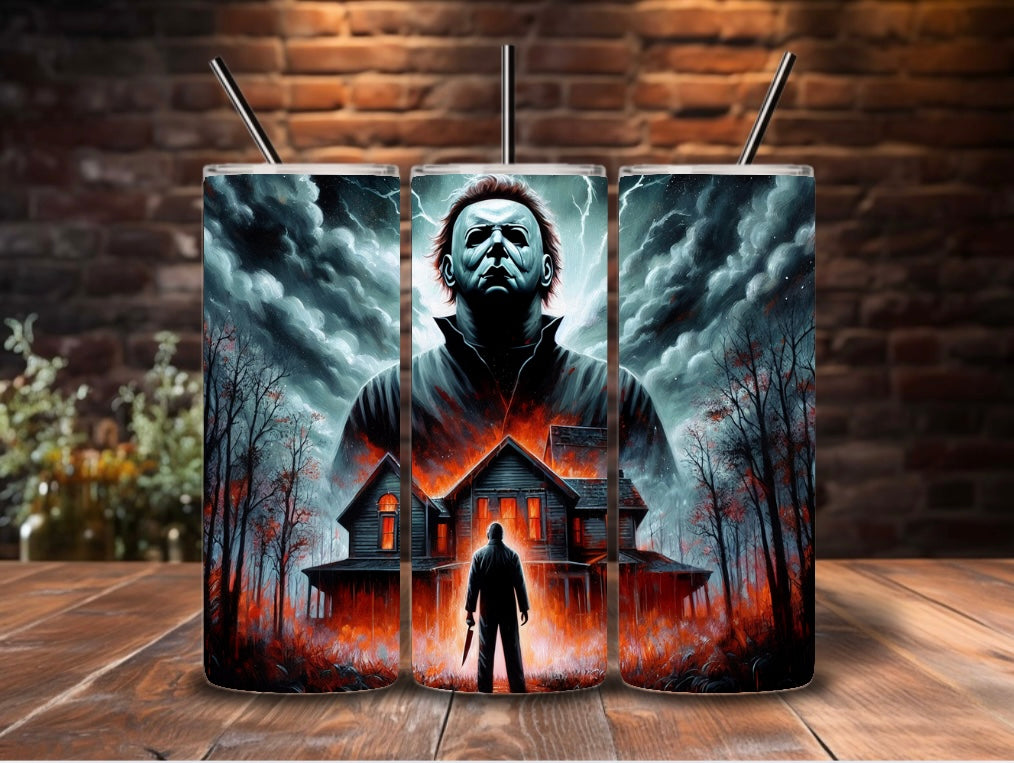 20oz Halloween Tumblers with metal straw image 0