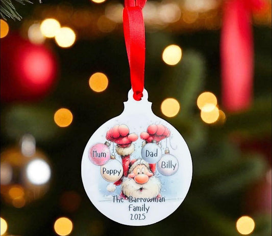 SANTA FAMILY BAUBLE